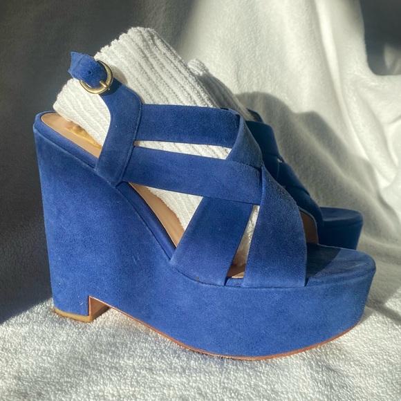 Dolce Vita Shoes - DOLCE VITA blue suede wedge